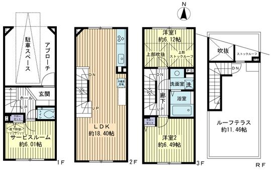 Floor plan. 2LDK+S, Price 54,800,000 yen, Footprint 100.64 sq m , Balcony area 37.88 sq m floor plan