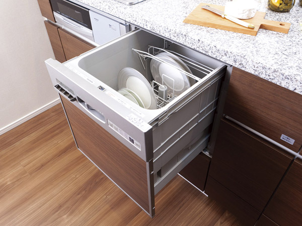 Kitchen.  [Dishwasher] Consideration of the interior of a built-in dishwasher. Easy-to-use is a good pull-out.