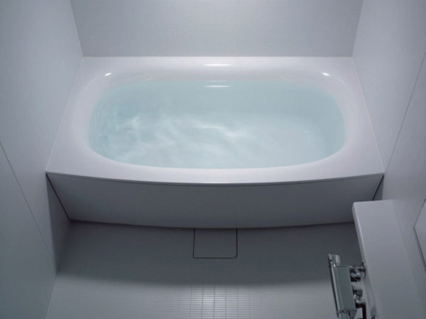 Bathing-wash room.  [Bow soaking bathtubs] Leisurely Tsukareru bow soaking bathtubs. Friendly form to fit the body.