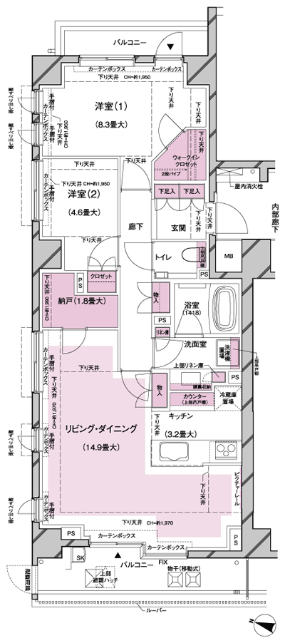 Floor: 2LDK + WIC + N, the occupied area: 75.36 sq m, Price: 80,500,000 yen, now on sale