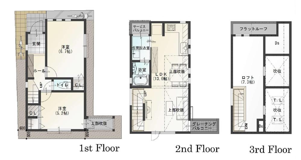 Floor plan. 46,800,000 yen, 2LDK + S (storeroom), Land area 51.67 sq m , Building area 73.02 sq m