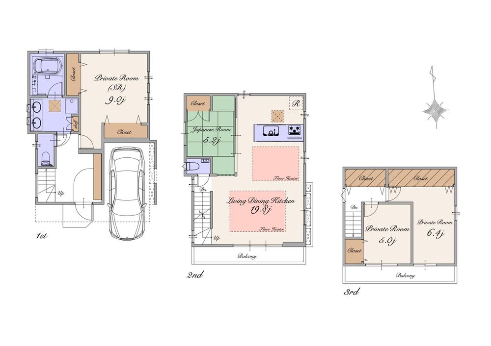 Floor plan. (A), Price 96,900,000 yen, 3LDK+S, Land area 79.35 sq m , Building area 116.2 sq m