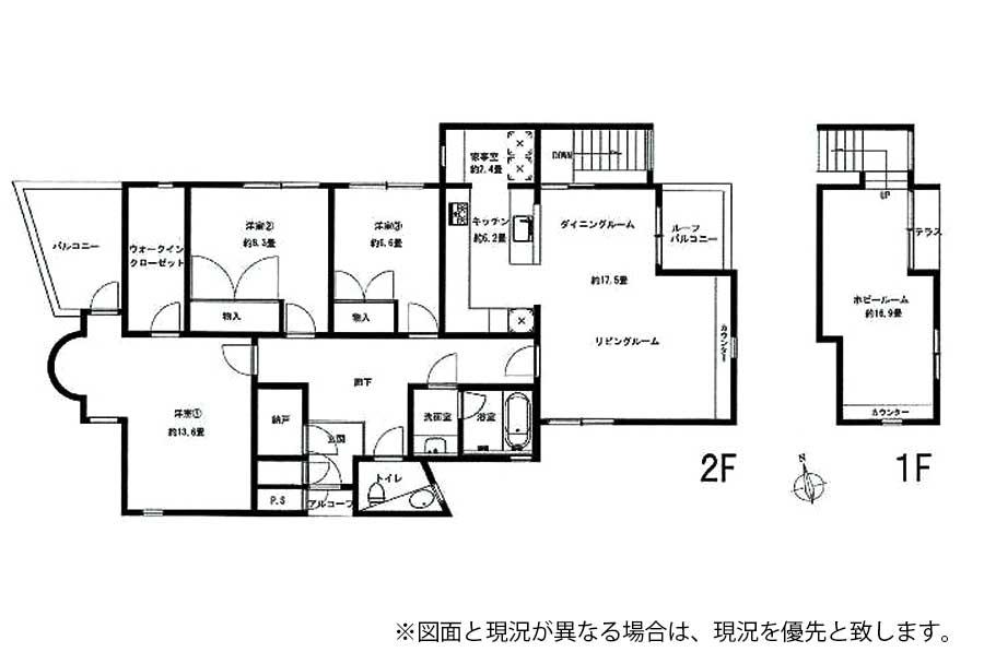 Floor plan. 4LDK, Price 76,800,000 yen, Footprint 156.33 sq m , Balcony area 9.78 sq m