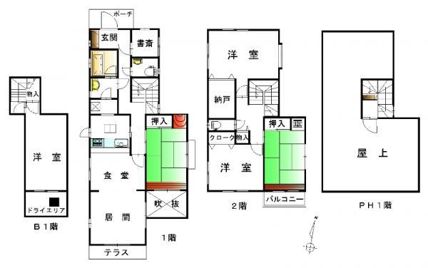 Floor plan. 100 million 18 million yen, 4LDK+2S, Land area 145.06 sq m , Building area 150.22 sq m