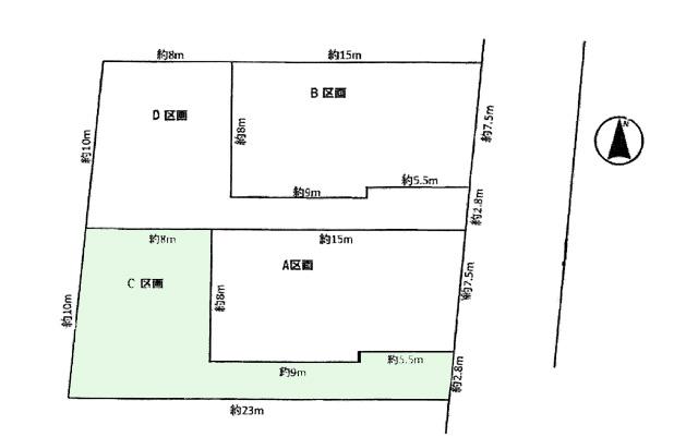 Compartment figure. Land price 76,692,000 yen, Land area 120.99 sq m C compartment
