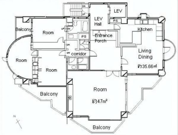 Floor plan. 4LDK, Price 79,800,000 yen, Footprint 182.08 sq m , Balcony area 41.06 sq m