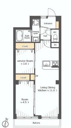 Floor plan. 2LDK, Price 32,800,000 yen, Occupied area 51.84 sq m , Balcony area 4.5 sq m of Mato