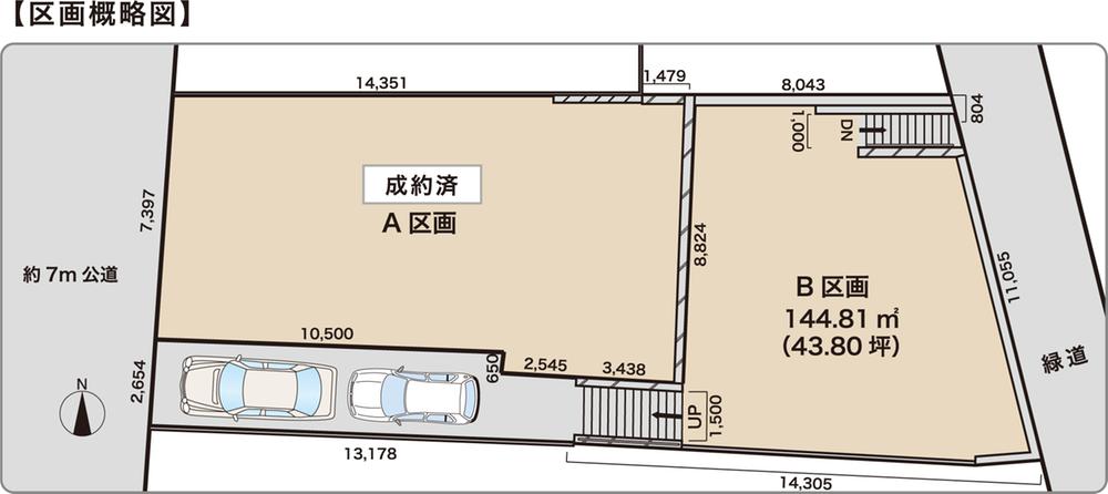 Compartment figure. Land price 69,800,000 yen, Land area 144.81 sq m compartment view