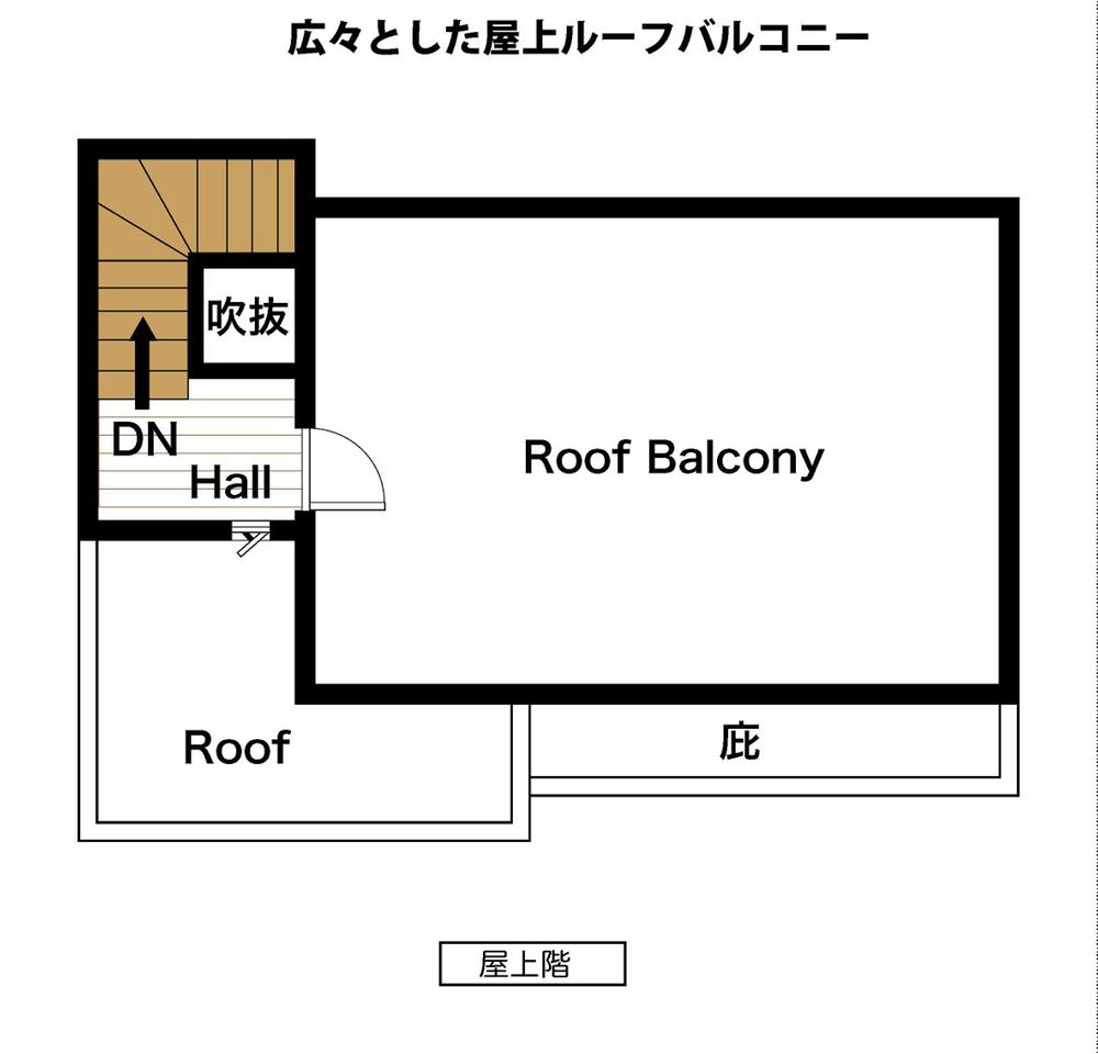 Building plan example (floor plan). Rooftop story building plan example (B compartment) Building price 22 million yen, Building area 130.52 sq m