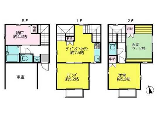 Floor plan. 52,800,000 yen, 2LDK, Land area 50.2 sq m , Building area 81.96 sq m