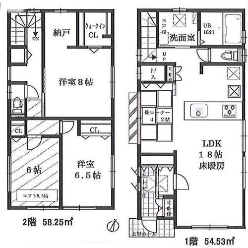 Floor plan. 89,800,000 yen, 3LDK, Land area 116.63 sq m , Building area 112.78 sq m
