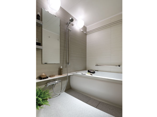 Bathing-wash room.  [Bathroom] Important bathroom to heal the mind and body is, Full Otobasu, Bathroom heating dryer, Equipped with advanced specifications such as Karari floor. We will deliver a high-quality relaxation time.
