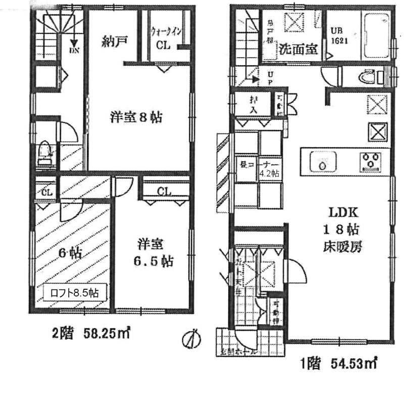 Floor plan. 89,800,000 yen, 3LDK+S, Land area 116.63 sq m , Building area 112.78 sq m
