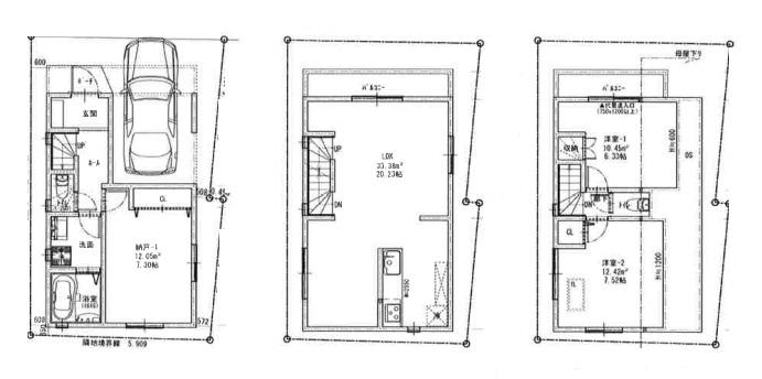 Compartment view + building plan example. Building plan example (A section) 3LDK, Land price 48,300,000 yen, Land area 60 sq m , Building price 14.5 million yen, Building area 99.46 sq m