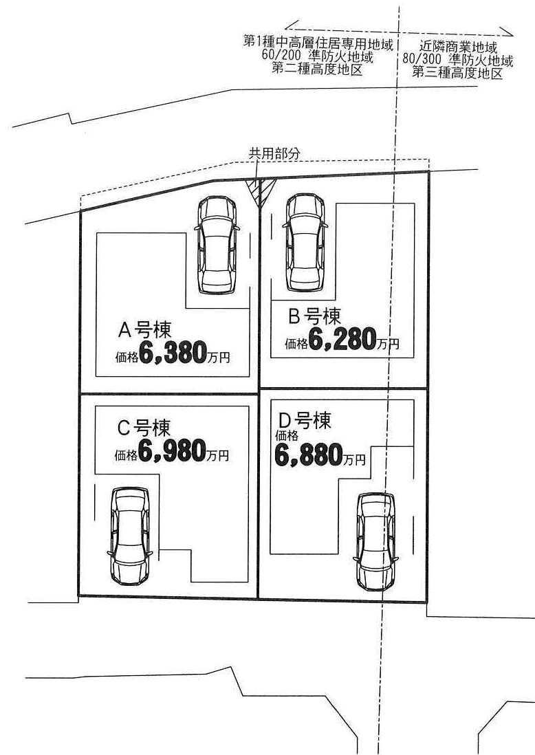Compartment figure. 62,800,000 yen, 4LDK, Land area 62.49 sq m , Building area 93.15 sq m
