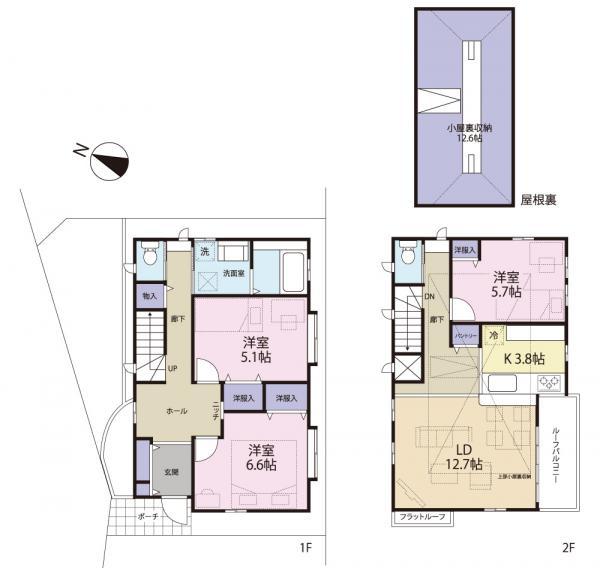 Floor plan. 84,500,000 yen, 3LDK, Land area 80.04 sq m , Building area 93.57 sq m