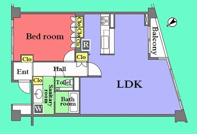 Floor plan. 1LDK, Price 80,500,000 yen, Occupied area 76.08 sq m
