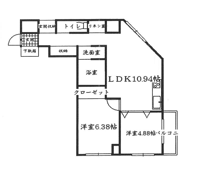 Floor plan. 2LDK, Price 33,800,000 yen, Occupied area 51.73 sq m , Balcony area 3.71 sq m