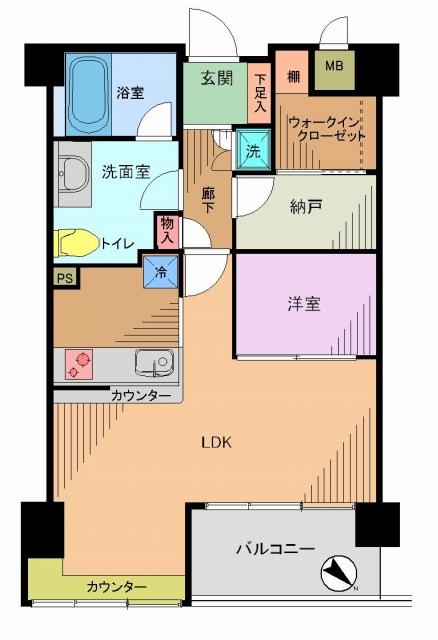 Floor plan. 1LDK + S (storeroom), Price 31,800,000 yen, Occupied area 41.27 sq m , Balcony area 4.5 sq m