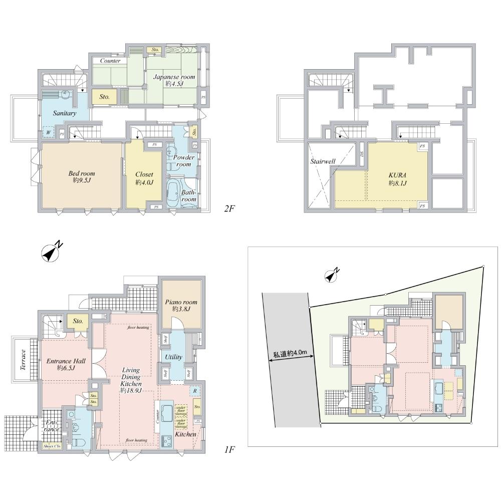 Floor plan. 125 million yen, 2LDK + S (storeroom), Land area 121.99 sq m , Building area 138.07 sq m