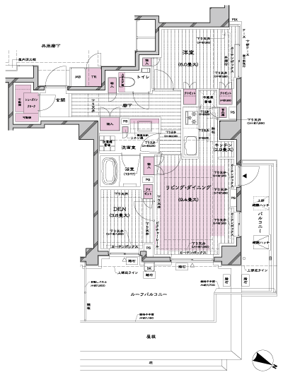 Floor: 1LDK + DEN + SIC, the occupied area: 61.57 sq m, Price: 59,400,000 yen, now on sale