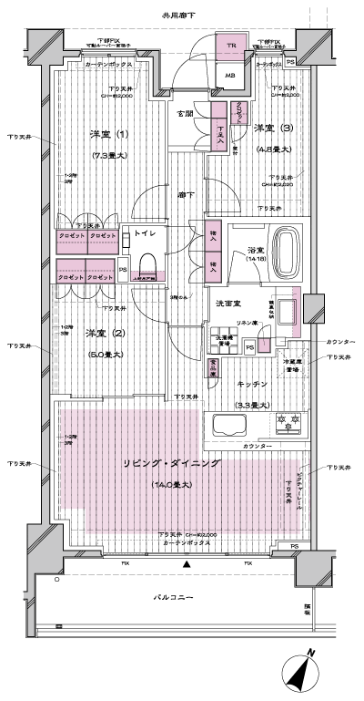 Floor: 3LDK, occupied area: 75.83 sq m, Price: 67,900,000 yen, now on sale