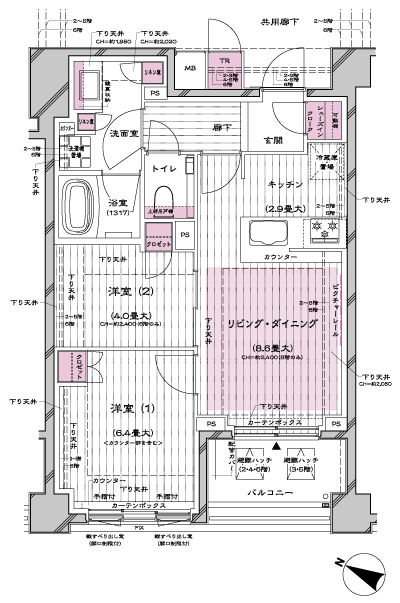 Floor: 2LDK + SIC, the occupied area: 53.29 sq m, Price: 45,400,000 yen ・ 46,500,000 yen, now on sale