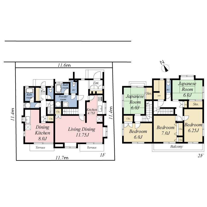 Floor plan. 99 million yen, 5LDDKK + S (storeroom), Land area 134.52 sq m , Building area 149.05 sq m