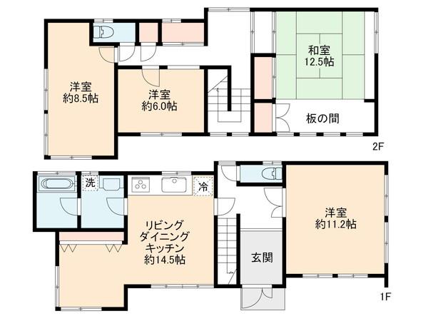 Floor plan. 125 million yen, 4LDK, Land area 140.95 sq m , Building area 130.94 sq m