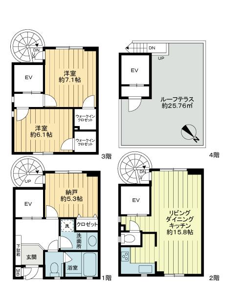 Floor plan. 2LDK + S (storeroom), Price 69,800,000 yen, Occupied area 94.13 sq m
