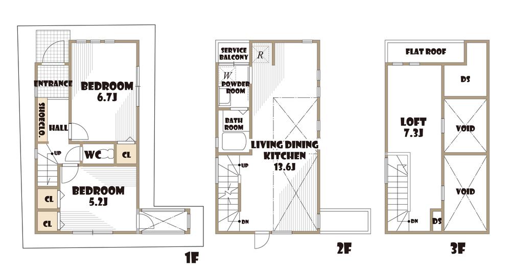 Floor plan. 46,800,000 yen, 2LDK, Land area 51.67 sq m , Building area 73.07 sq m