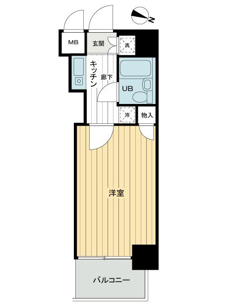 Floor plan. Price 12.5 million yen, Occupied area 18.76 sq m , Between the balcony area 2.34 sq m floor plan