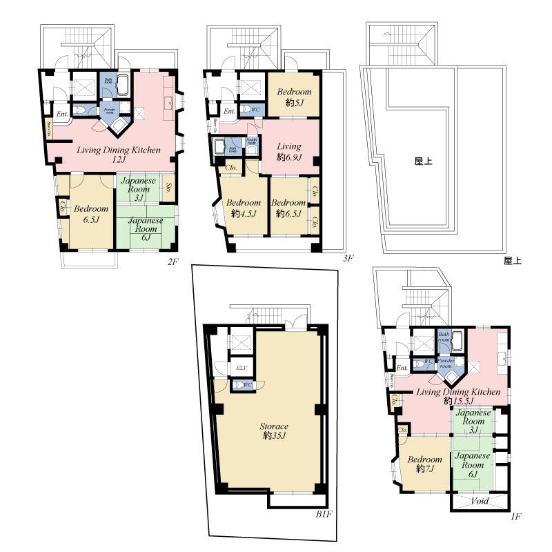 Floor plan. 170 million yen, 5LDK, Land area 146.84 sq m , Building area 290.23 sq m floor plan