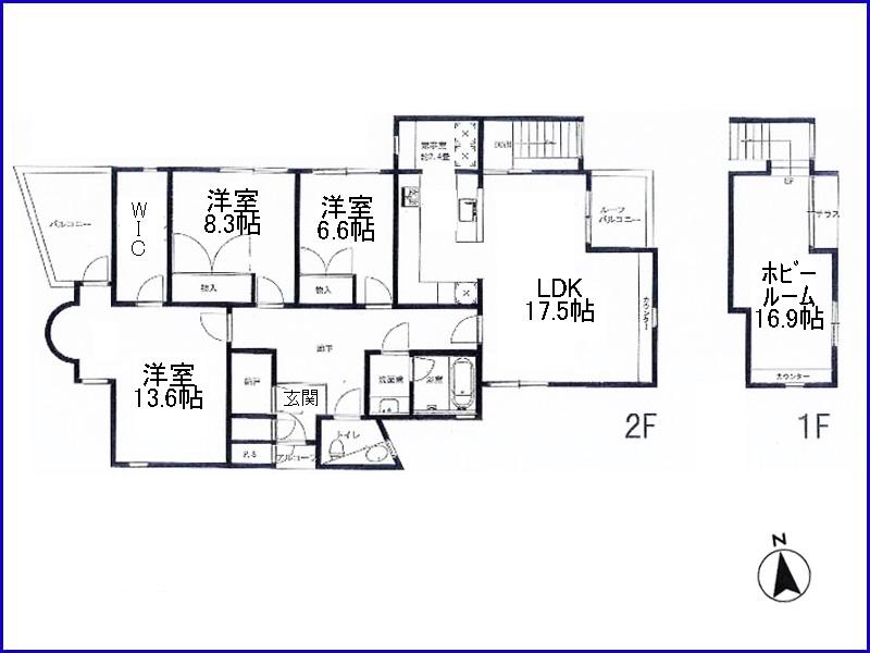 Floor plan. 4LDK, Price 76,800,000 yen, Footprint 156.33 sq m , Balcony area 9.78 sq m
