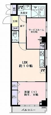 Floor plan. 1LDK + S (storeroom), Price 32,800,000 yen, Occupied area 49.56 sq m , Balcony area 3.67 sq m