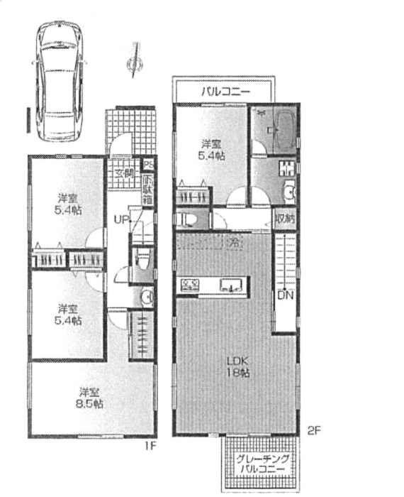 Building plan example (floor plan). Reference price 16170000 4LDK 107.6 square meters