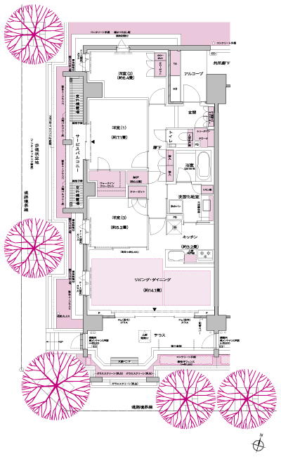 Floor: 3LDK + N + WIC + SIC, the area occupied: 85.9 sq m, Price: TBD
