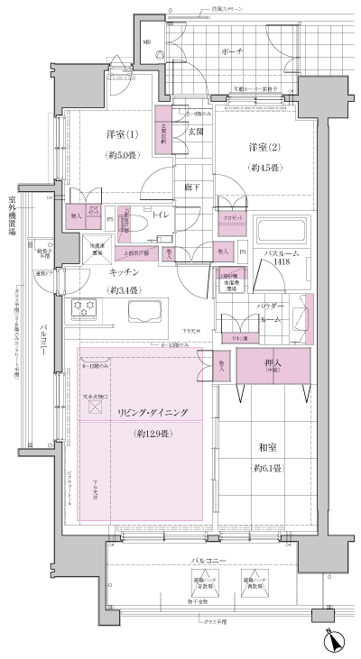 Floor: 3LDK, occupied area: 70.03 sq m