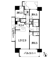 Floor: 3LDK + WIC, the occupied area: 70.03 sq m
