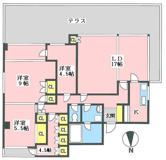Floor plan. 3LDK+S, Price 39,800,000 yen, Footprint 102 sq m , Balcony area 20 sq m
