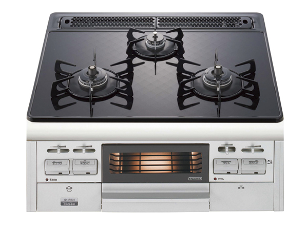 Kitchen.  [Glass top stove] Three of the burner and grill has adopted a gas stove that can be used at the same time. Since the good command of a variety of cooking at the same time, You can enjoy the dishes more comfortable.