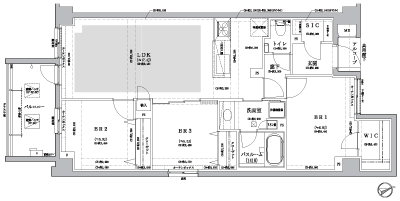Building structure. F type ・ 3LDK+WIC+SIC price / 83,584,392 yen occupied area / 78.98m2 Balcony area / 7.9m2 Alcove area / 1.39m2