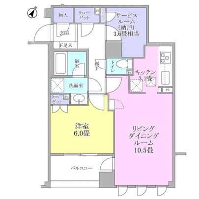 Floor plan. 1LD ・ K + S (closet) type