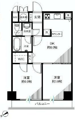 Floor plan. 2DK, Price 24,800,000 yen, Occupied area 43.31 sq m