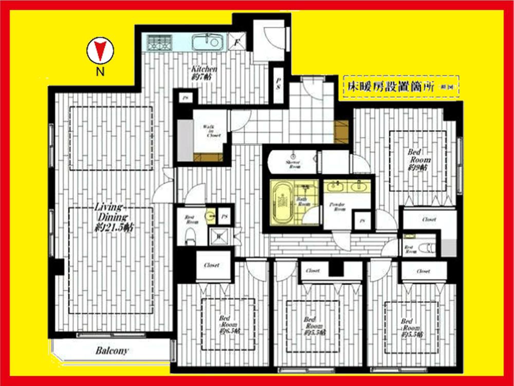 Floor plan. 4LDK, Price 94,800,000 yen, Footprint 133.88 sq m , Balcony area 4.2 sq m