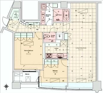 Floor plan. 2LDK + S (storeroom), Price 146 million yen, Footprint 105.17 sq m