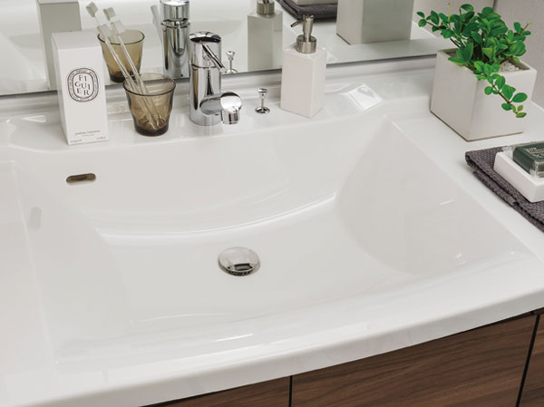 Bathing-wash room.  [Artificial marble top plate] It has a beautiful texture, The artificial marble excellent in durability was adopted to counter top.