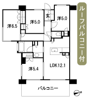 Floor: 4LDK, the area occupied: 75.4 sq m