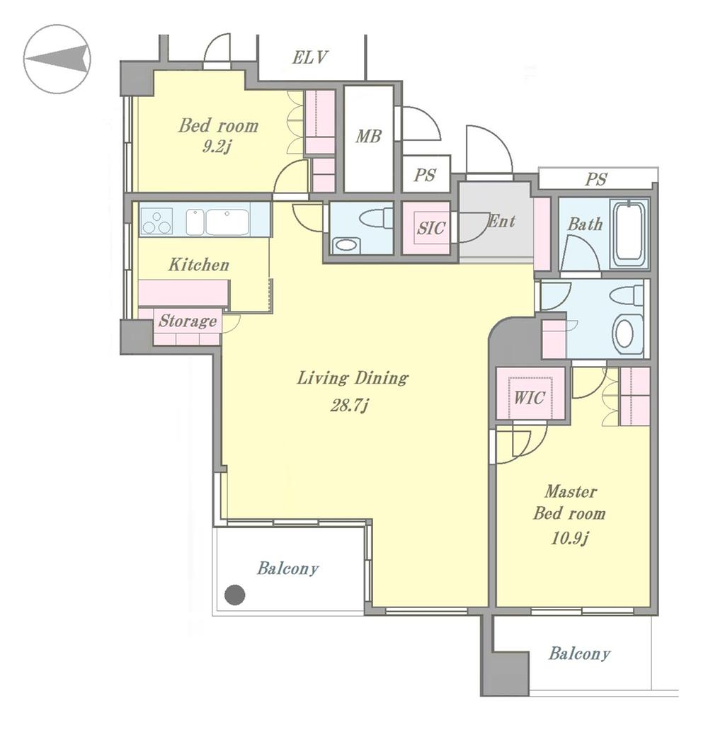 Floor plan. 2LDK + S (storeroom), Price 290 million yen, Footprint 116 sq m , Balcony area 11.73 sq m