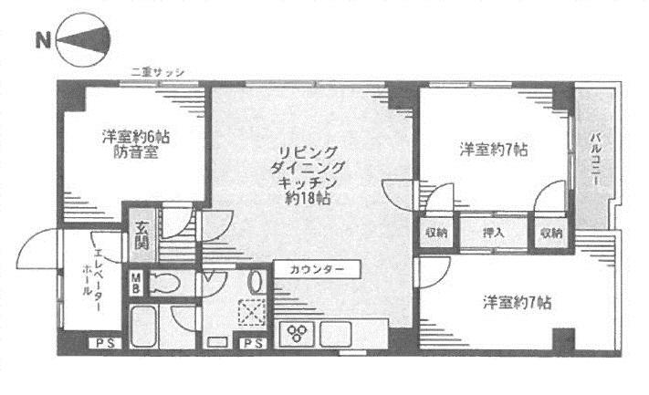 Floor plan. 3LDK, Price 43,800,000 yen, Footprint 78.1 sq m , Balcony area 3.78 sq m